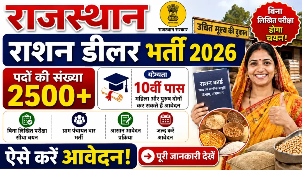Rajasthan Ration Dealer Vacancy 2026: राजस्थान में राशन डीलर के पदों पर निकली भर्ती, बिना लिखित परीक्षा होगा चयन, ऐसे करें आवेदन